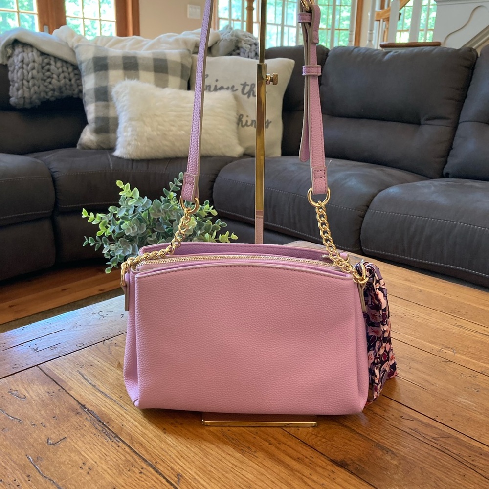 Nanette Lepore Pink Crossbody Bag with Scarf - Picture 2 of 11